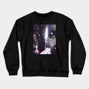 Special processing. To see how those you love happy, despite you a monster. Monster near cake with candle. Violet and gray. Crewneck Sweatshirt